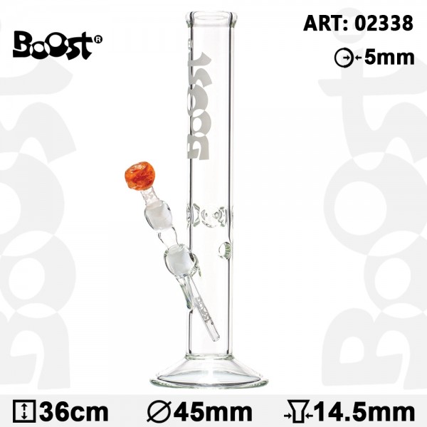 Boost | Cane Glasbong – H: 36cm | Ø: 45mm | Sockel: 14.5mm | WT: 5mm