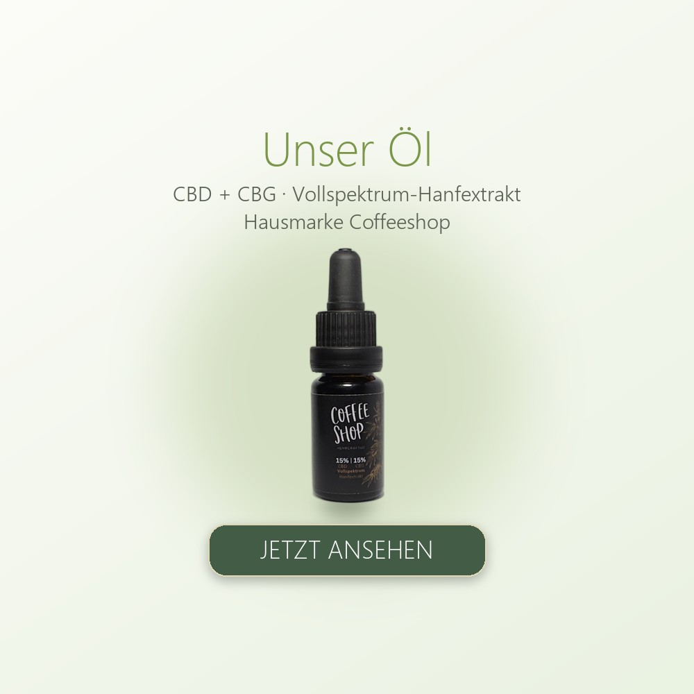 Vollspektrum-Hanfextraktöl CBD + CBG, Hausmarke Coffeeshop