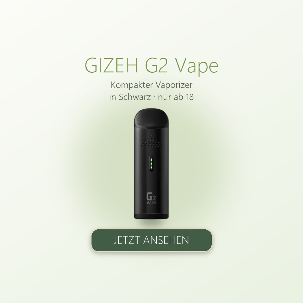 GIZEH G2 Vape, kompakter Vaporizer in Schwarz, im Coffeeshop Plauen