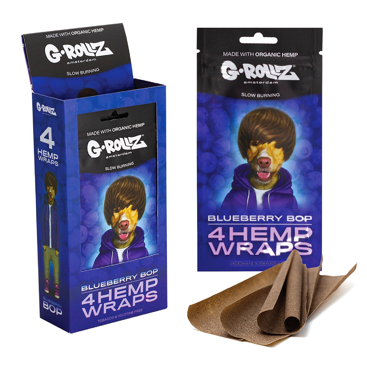G-Rollz | 4x Hanf-Wraps mit Blaubeergeschmack
