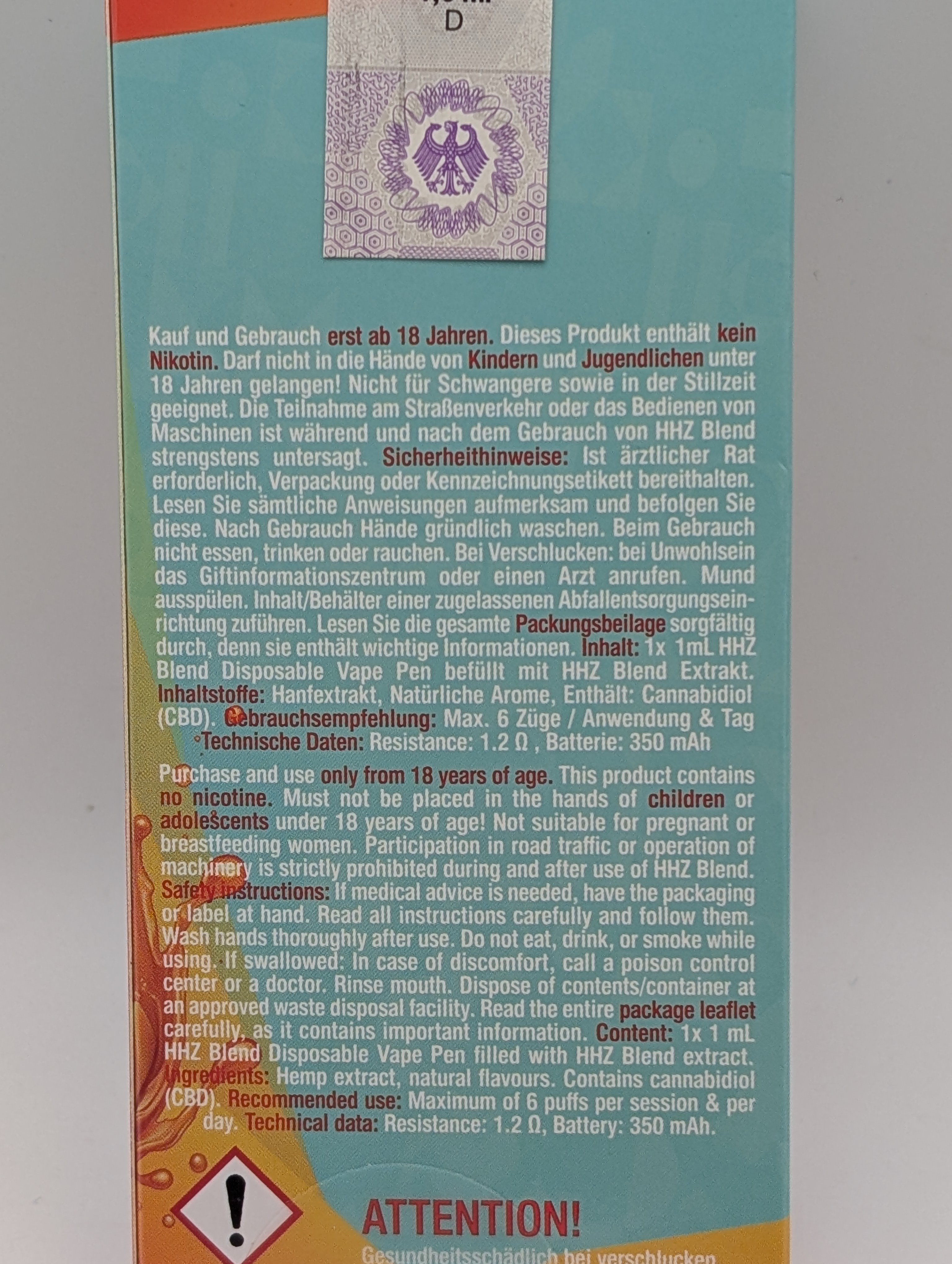 HHZ Vape Pen – Mango, Ansicht 2