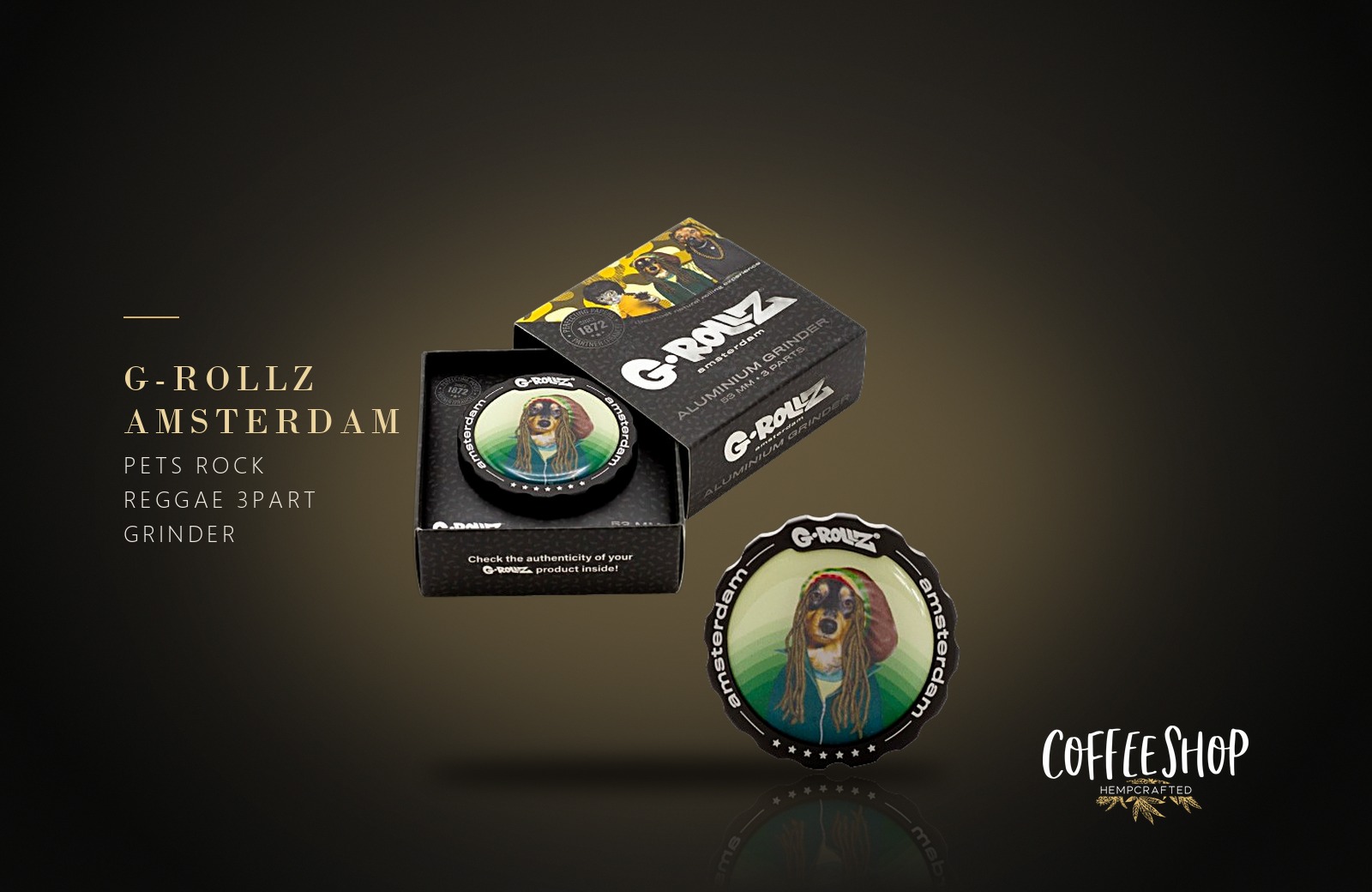 G-Rollz | Pets Rock 'Reggae' 3part Grinder - 53mm